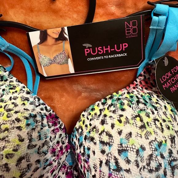 No Boundaries Rainbow Padded Leopard Bra Size 34 DD NWT - Picture 3 of 7